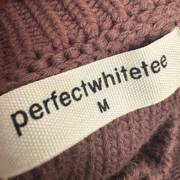 PerfectWhiteTee evie cotton crewneck sweater in cocoa M - Picture 4 of 6